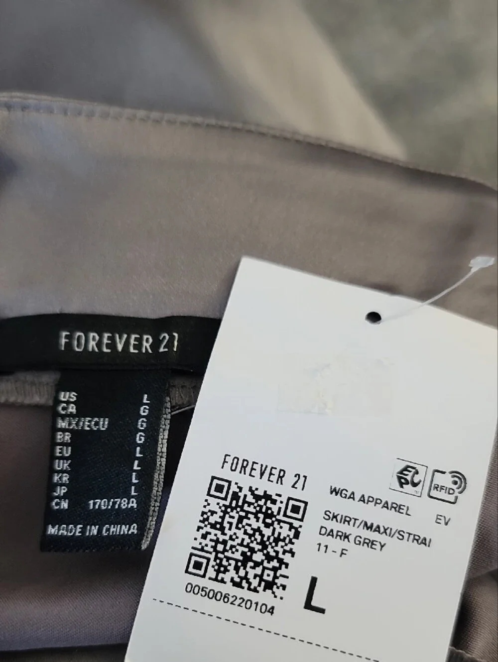 Forever 21 Taupe Satin Pencil Skirt with Front Flap Pockets